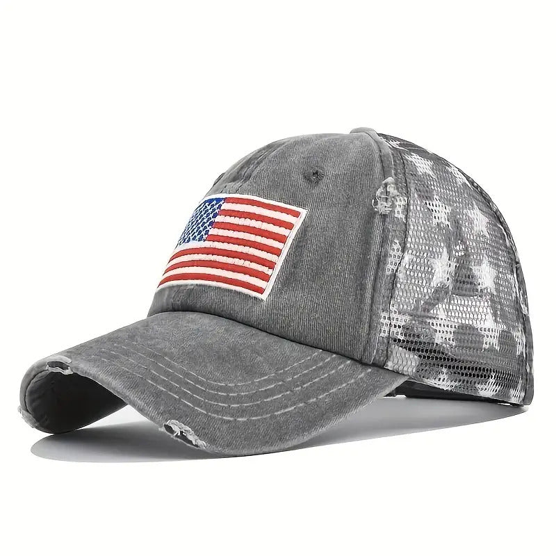 American Pride Trucker Hat - Gray