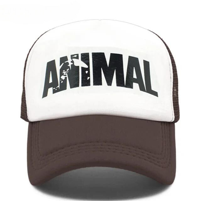 Animal' Mesh Trucker Hat - Brown White