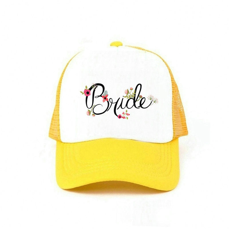 Bride Wedding Trucker Hat - Yellow