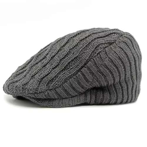Cable Knit Flat Cap - Fushia