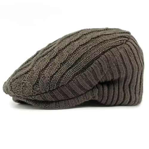Cable Knit Flat Cap - Fushia