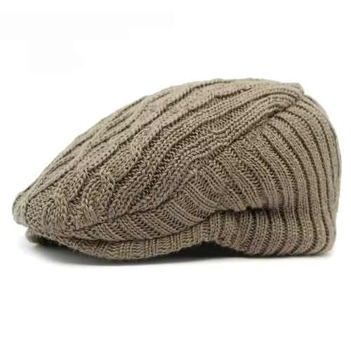 Cable Knit Flat Cap - Fushia