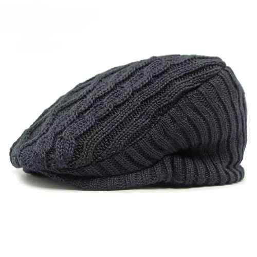Cable Knit Flat Cap - Fushia