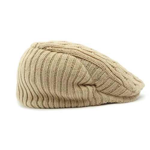 Cable Knit Flat Cap - Fushia