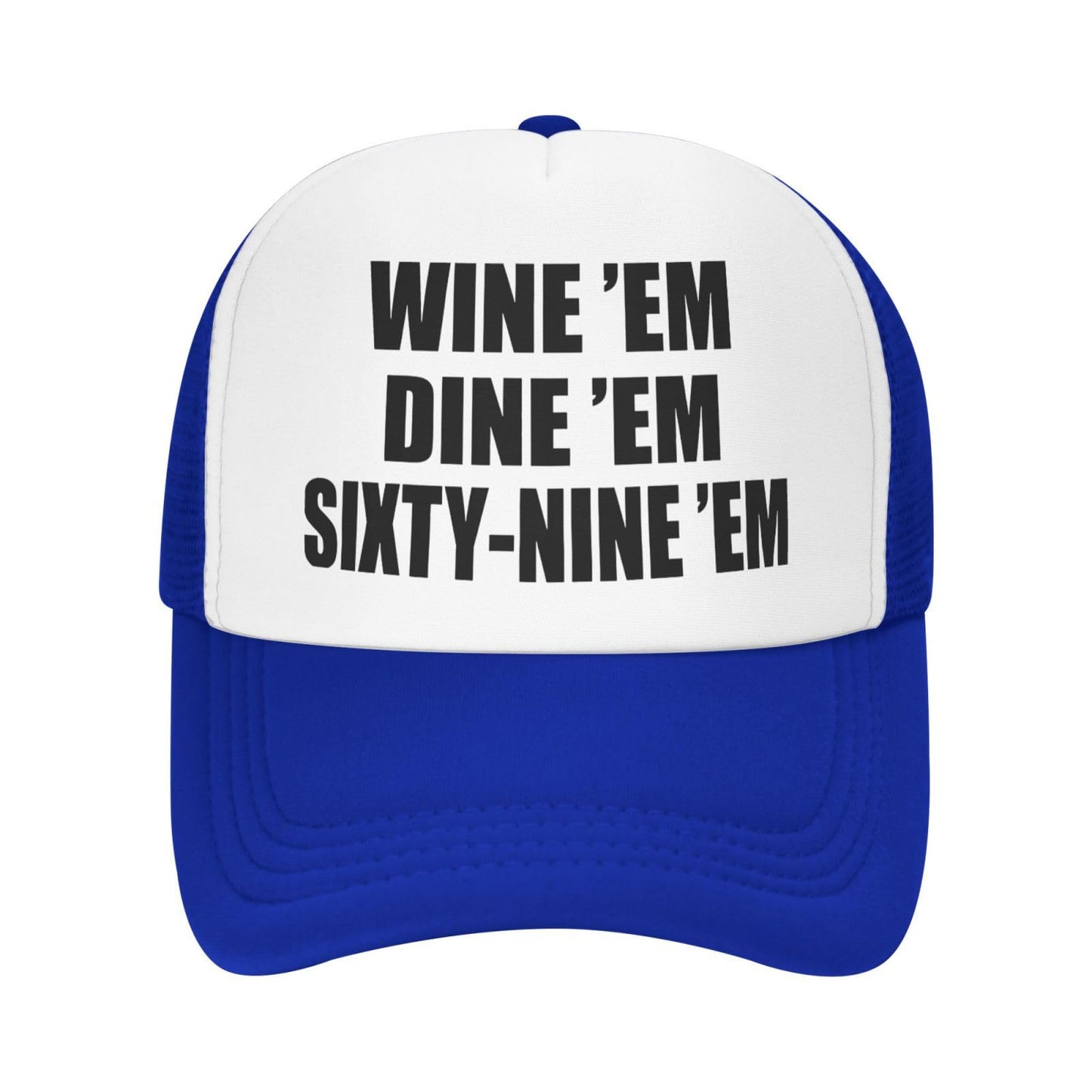 Catch Eyes, Cause Smiles Funny Trucker Hat - Blue