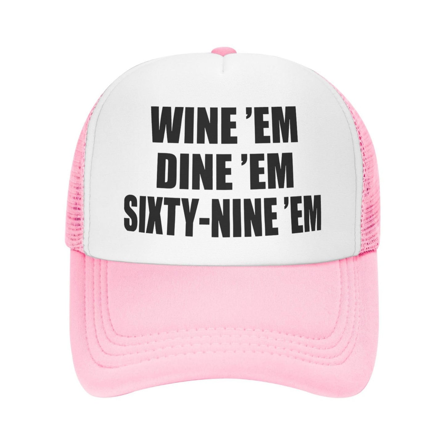 Catch Eyes, Cause Smiles Funny Trucker Hat - Pink