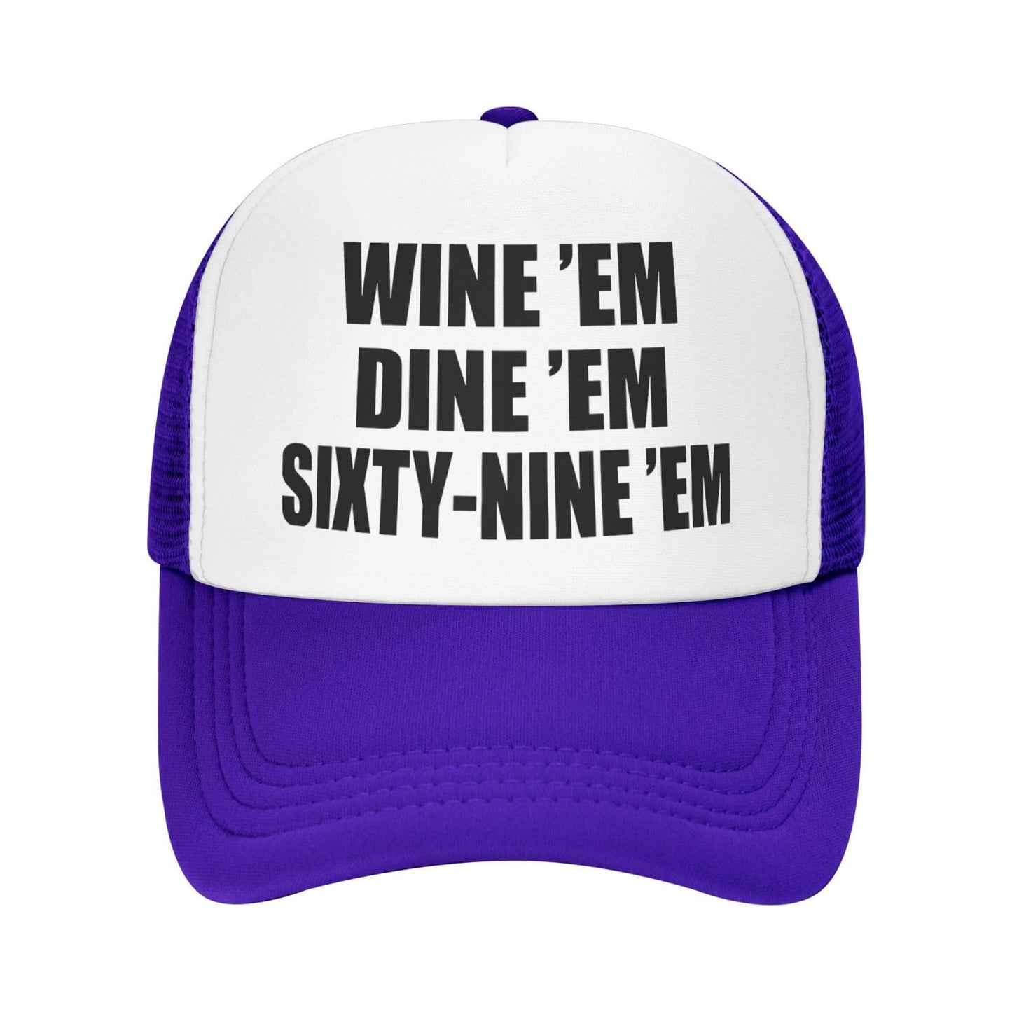 Catch Eyes, Cause Smiles Funny Trucker Hat - Purple