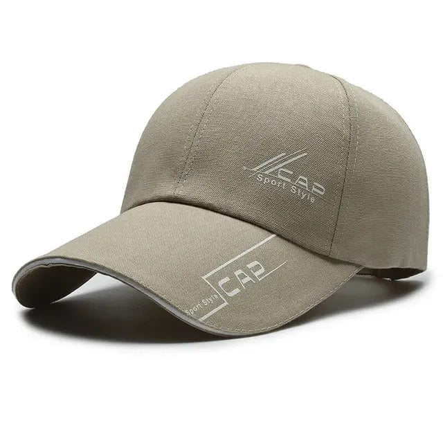 Classic Long Brim Baseball Cap – Khaki