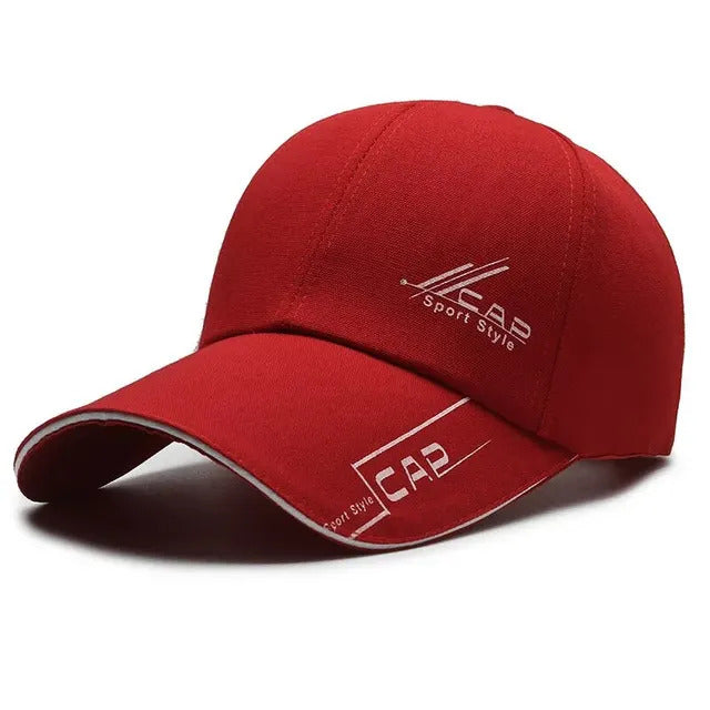 Classic Long Brim Baseball Cap – Red