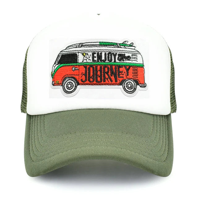 Classic Road Trip Trucker Hat - army green