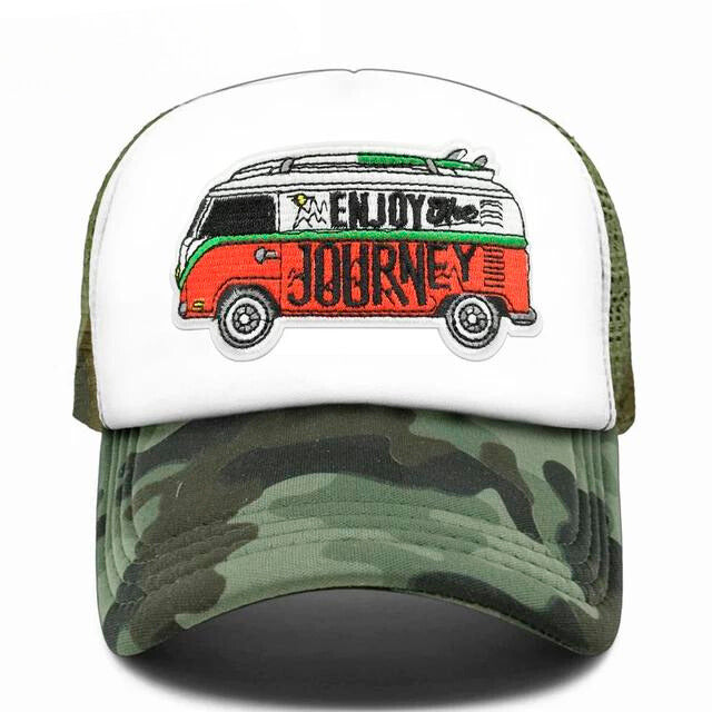 Classic Road Trip Trucker Hat - camouflage