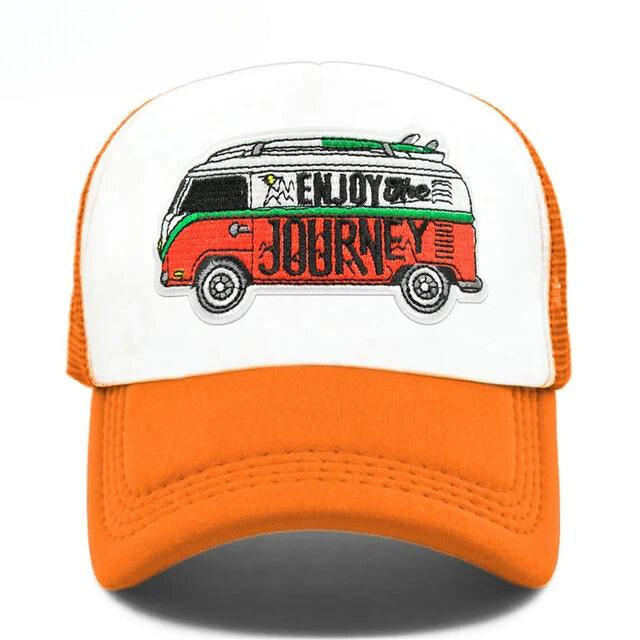 Classic Road Trip Trucker Hat - orange