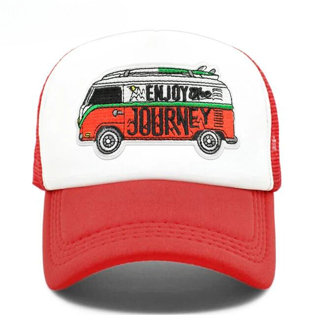Classic Road Trip Trucker Hat - red
