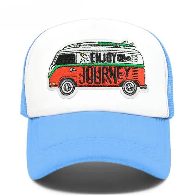 Classic Road Trip Trucker Hat - skyblue