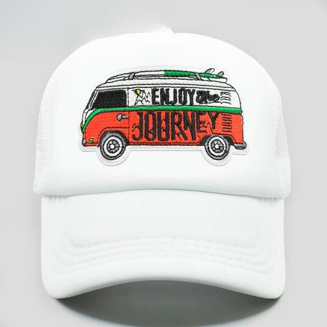 Classic Road Trip Trucker Hat - white