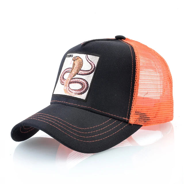 Cobra Patch Trucker Hat - Black & Orange