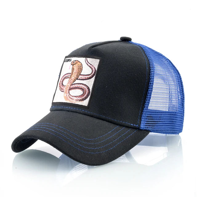 Cobra Patch Trucker Hat - Dark Blue & Black