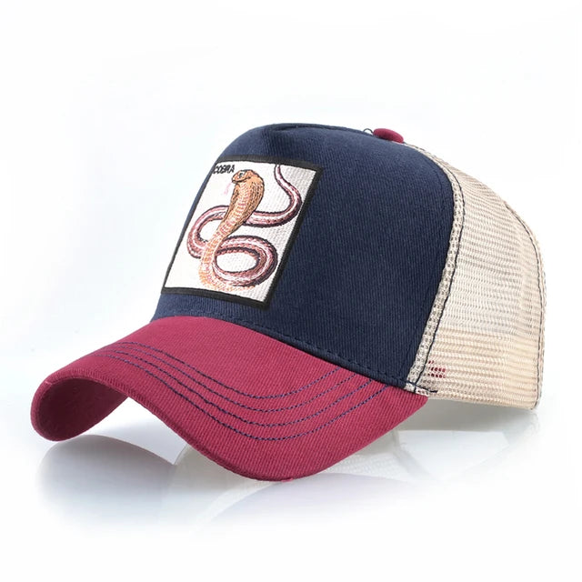 Cobra Patch Trucker Hat - Red & Blue