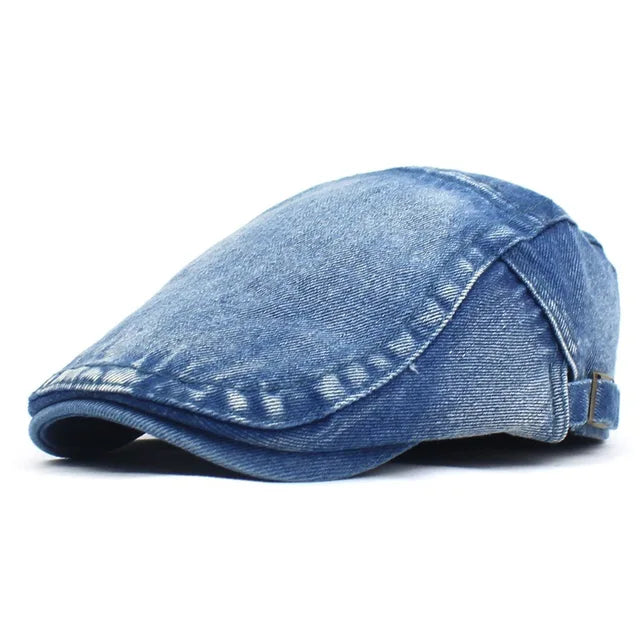 Denim Ivy Flat Cap - Blue