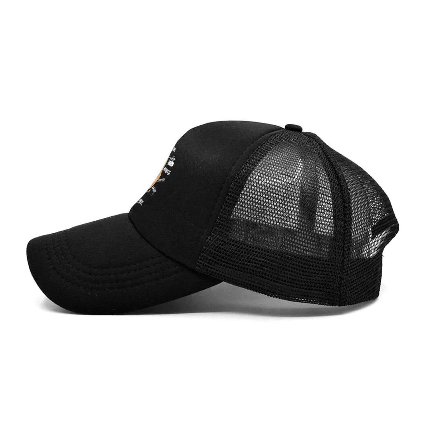 Dino Mesh Camo Trucker Hat - Side Black
