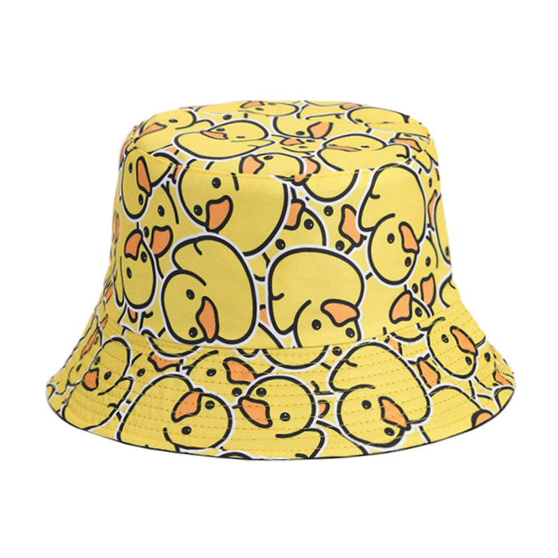 Duck Pattern Bucket Hat – Yellow