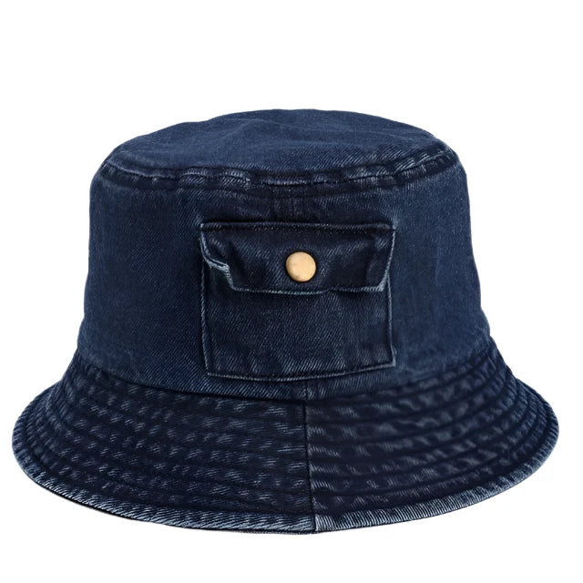 Elegant Denim Bucket Hat for Women - Denim