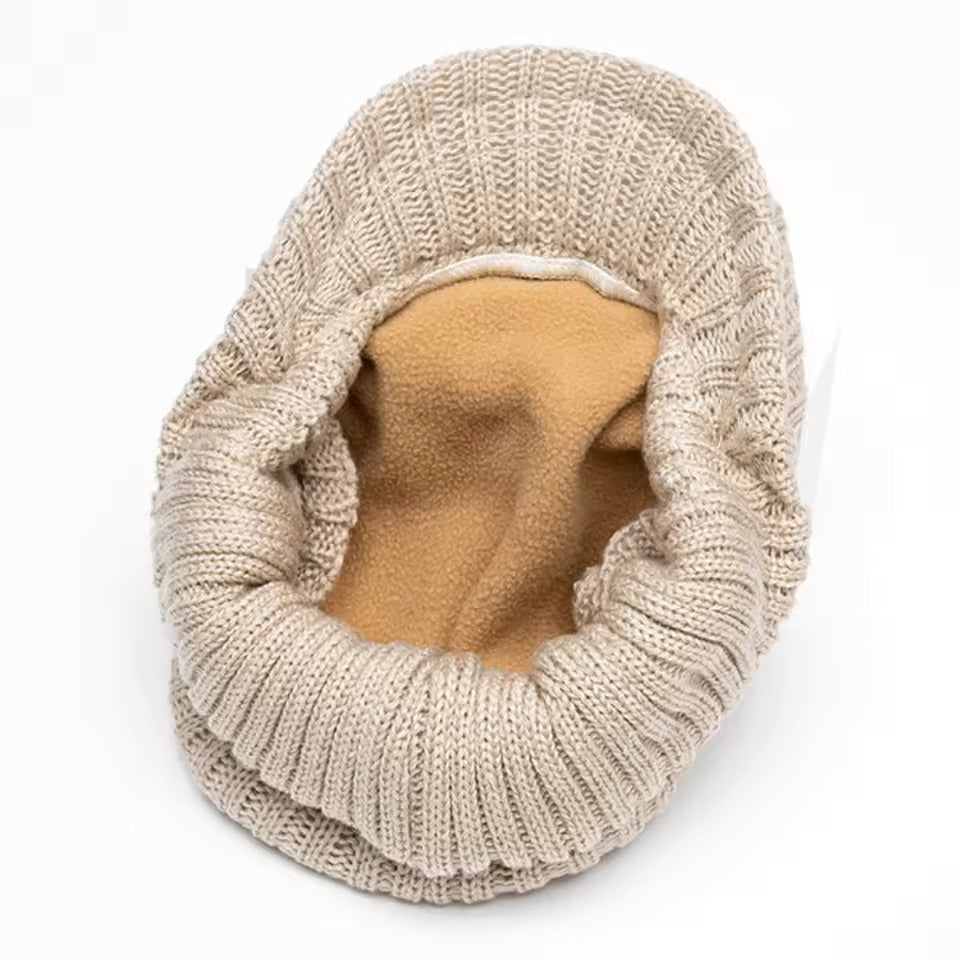 Cable Knit Flat Cap - Fushia