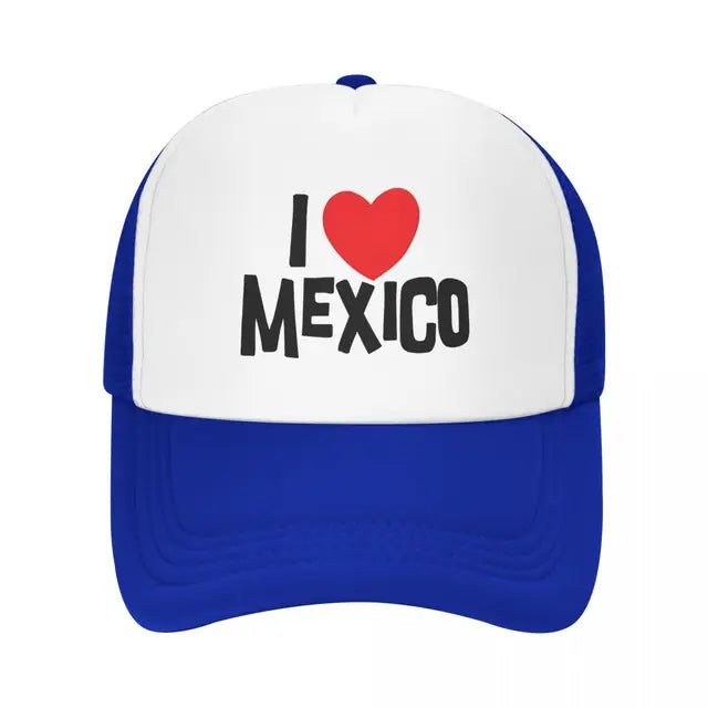 I Love Mexico Trucker Hat - Blue