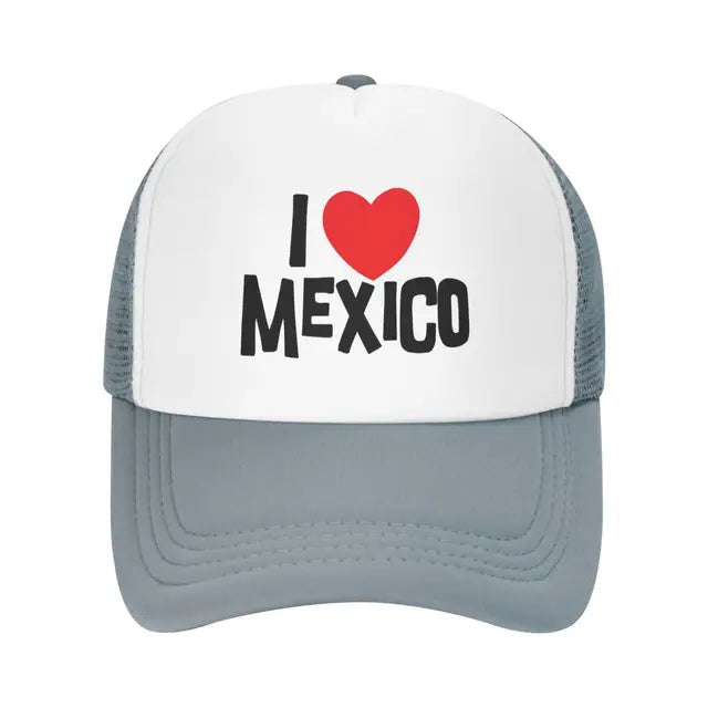 I Love Mexico Trucker Hat - Gray