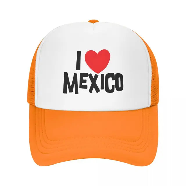 I Love Mexico Trucker Hat - Orange