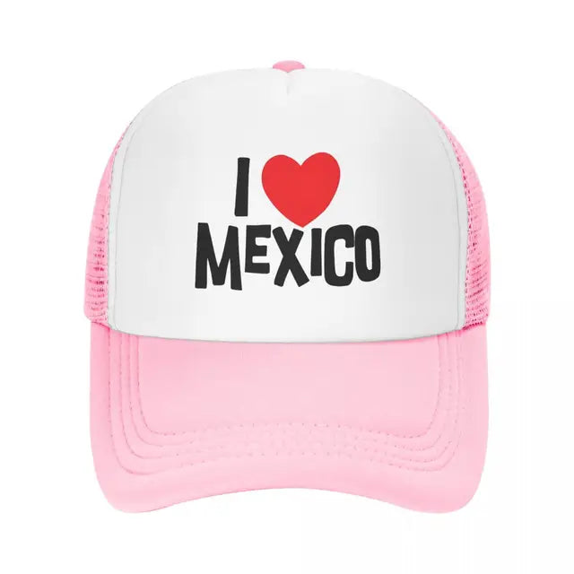 I Love Mexico Trucker Hat - Pink