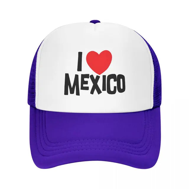 I Love Mexico Trucker Hat - Purple