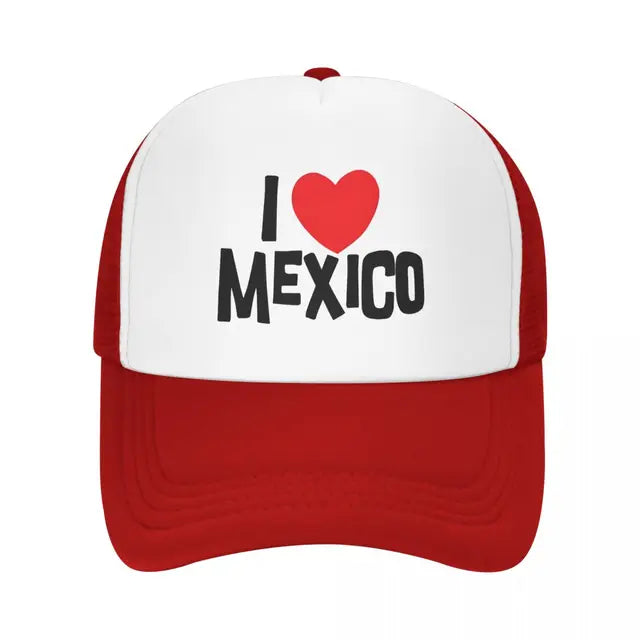 I Love Mexico Trucker Hat - Red