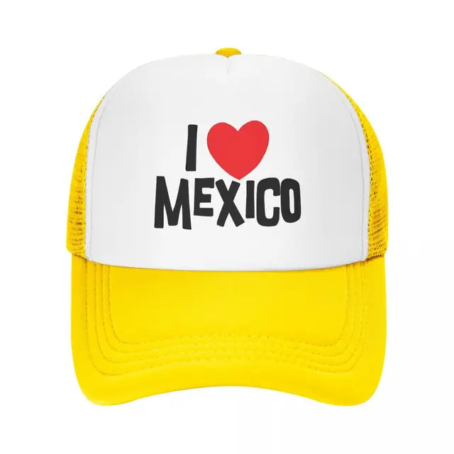 I Love Mexico Trucker Hat - Yellow