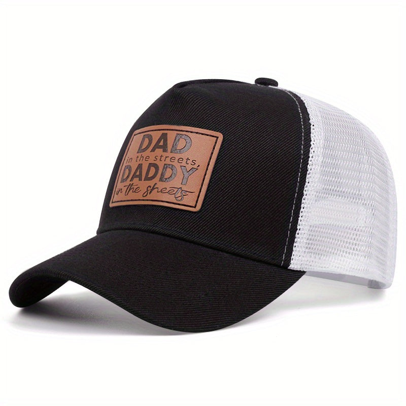 Leather Patch Trucker Hat - Black