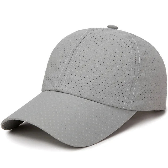 Lightweight Perforated Sports Cap – Light Gray