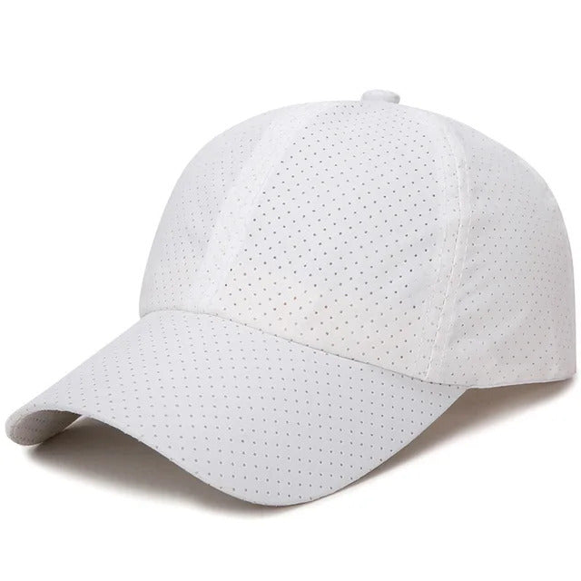 Lightweight Perforated Sports Cap – White