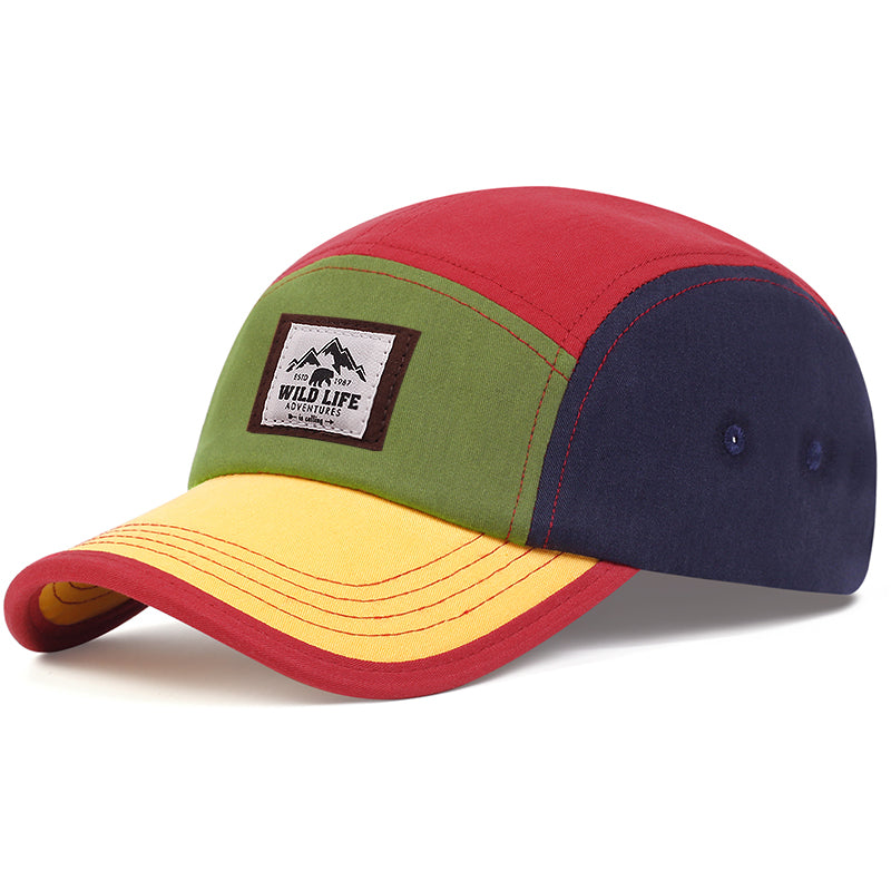 Mountain Patch 5 Panel Baseball Cap - Red