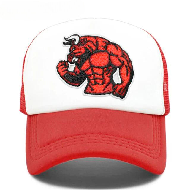 Muscle Bull Trucker Hat - Red