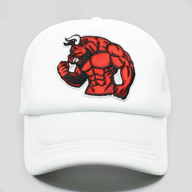 Muscle Bull Trucker Hat - White