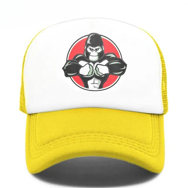 Muscle Gorilla Trucker Hat - Yellow
