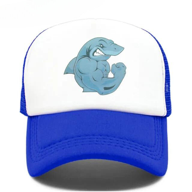Muscle Shark Trucker Hat - Blue