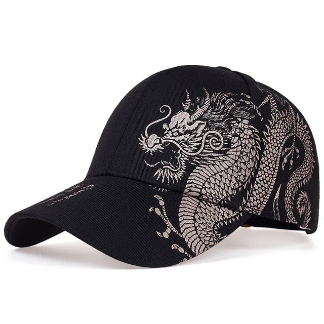 Mystic Dragon Printed Baseball Cap - Black