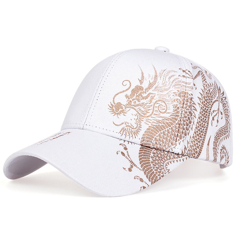 Mystic Dragon Printed Baseball Cap - White