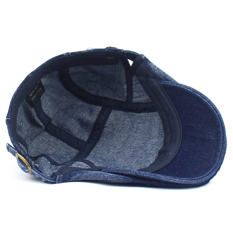 Denim Ivy Flat Cap - Fushia