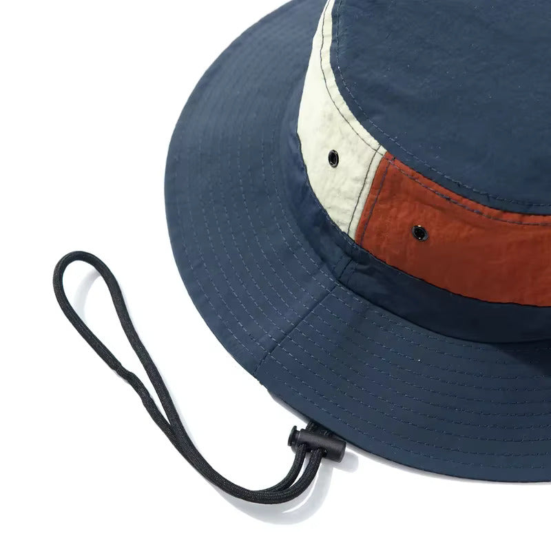 Outdoor Chin Strap Bucket Hat – Navy Zoom VIew