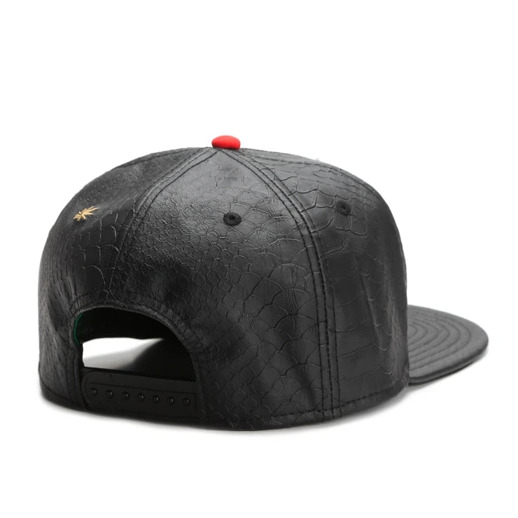 Luxury Snakeskin Snapback Hat - Fushia