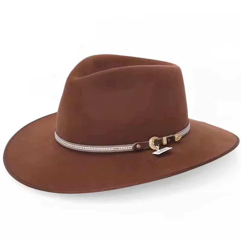 Premium Australian Wool Wide-Brim Fedora Hat - Camel
