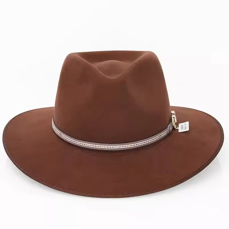 Premium Australian Wool Wide-Brim Fedora Hat - Fushia