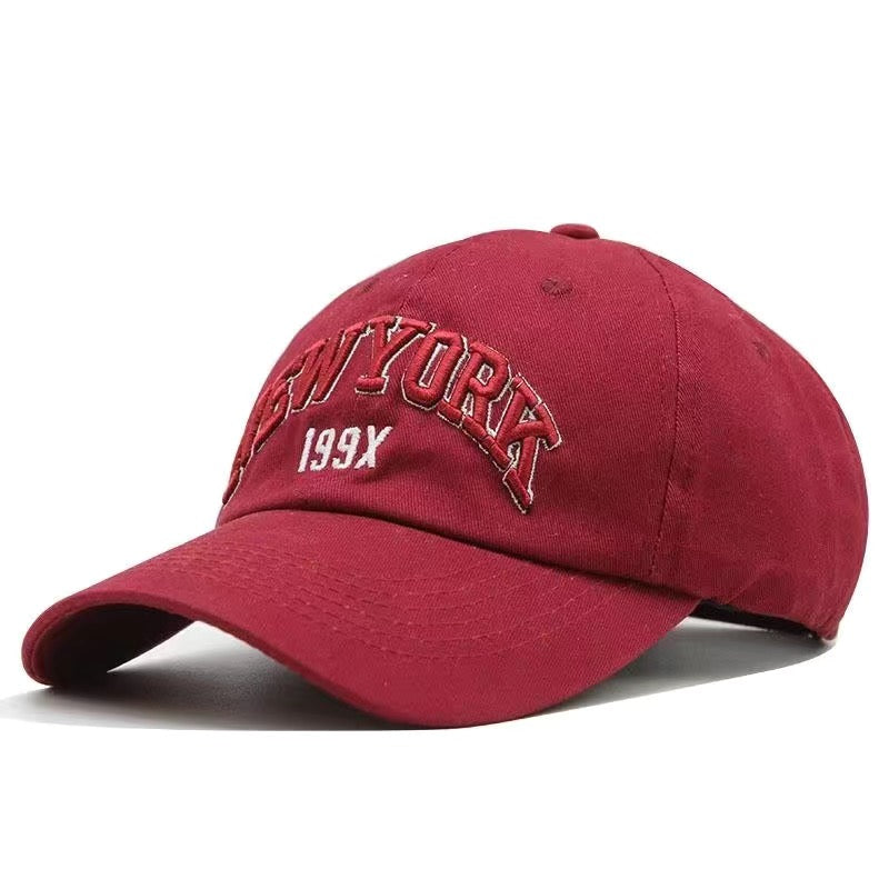 Classic New York Embroidered Baseball Cap - Fushia